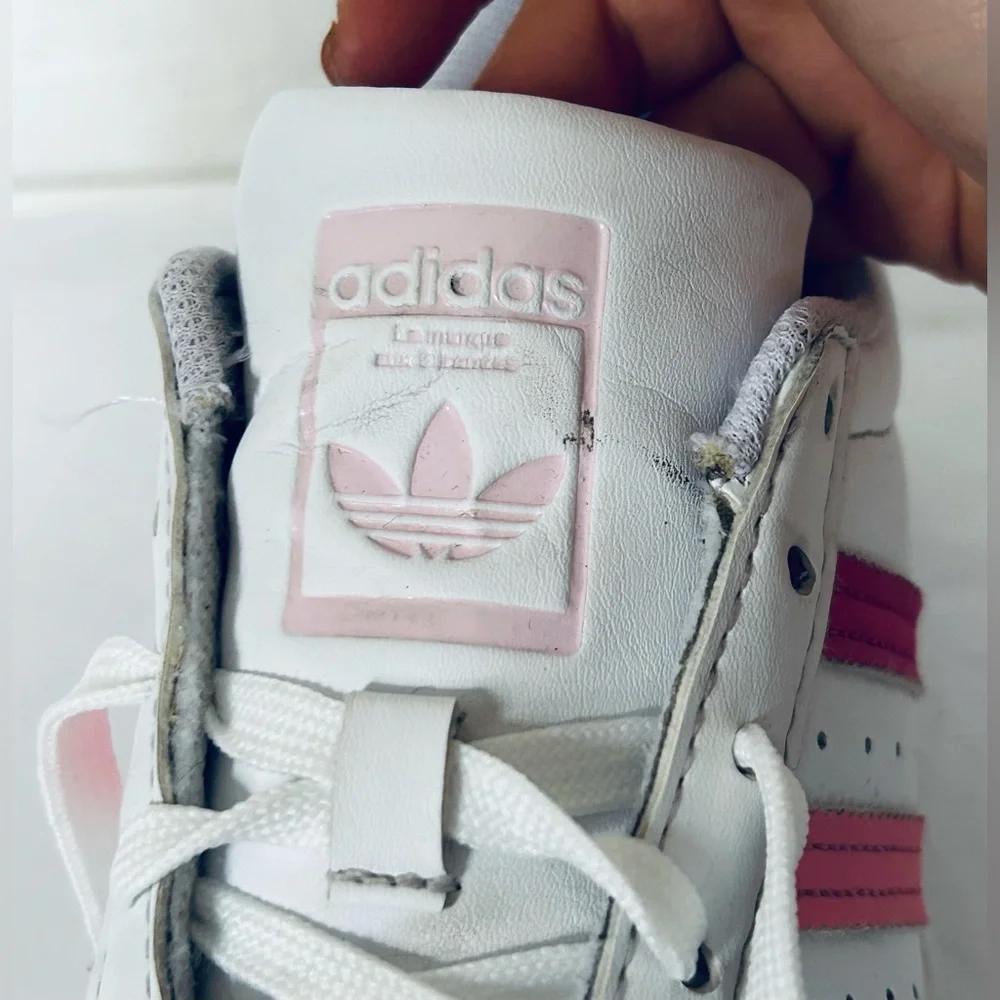 Adidas SuperStar J Women's White Pink Bliss Sport‎ Sneakers with Gradient Color